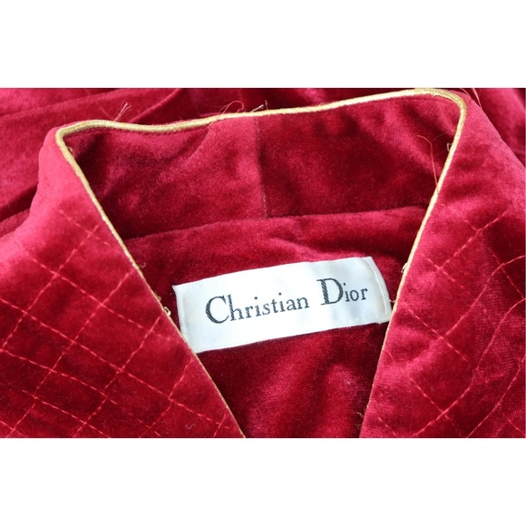 Dior Red Velvet Robe - Picture 1 of 10